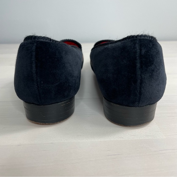 BERK Burlington Arcade London Black Velvet Floral Embroidered Loafer Shoe - Picture 7 of 11